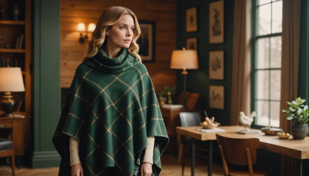 Poncho plaid : l'accessoire hybride qui réinvente les codes de la mode hivernale