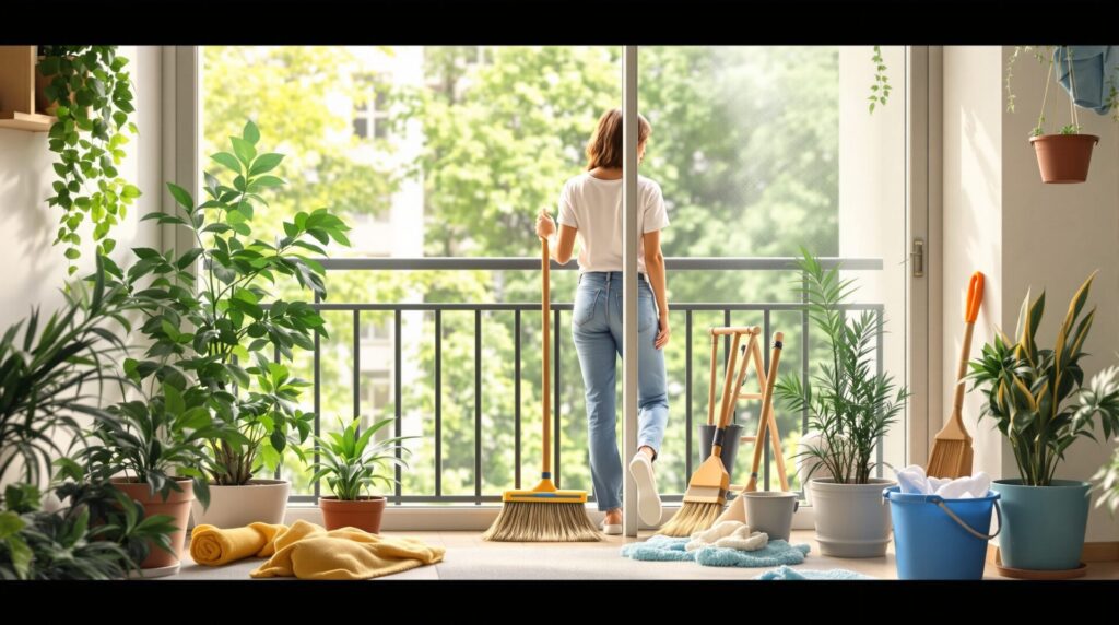 nettoyer balcon appartement