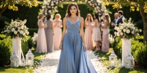 robe mariage invitée bleue