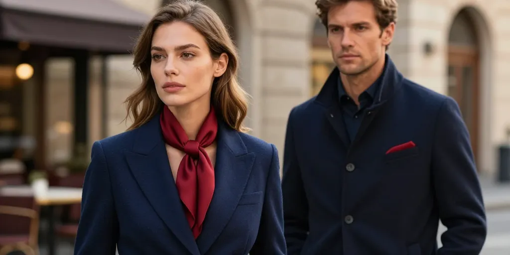 bleu marine et rouge