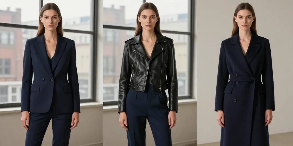 quelle veste avec une combinaison bleu marine